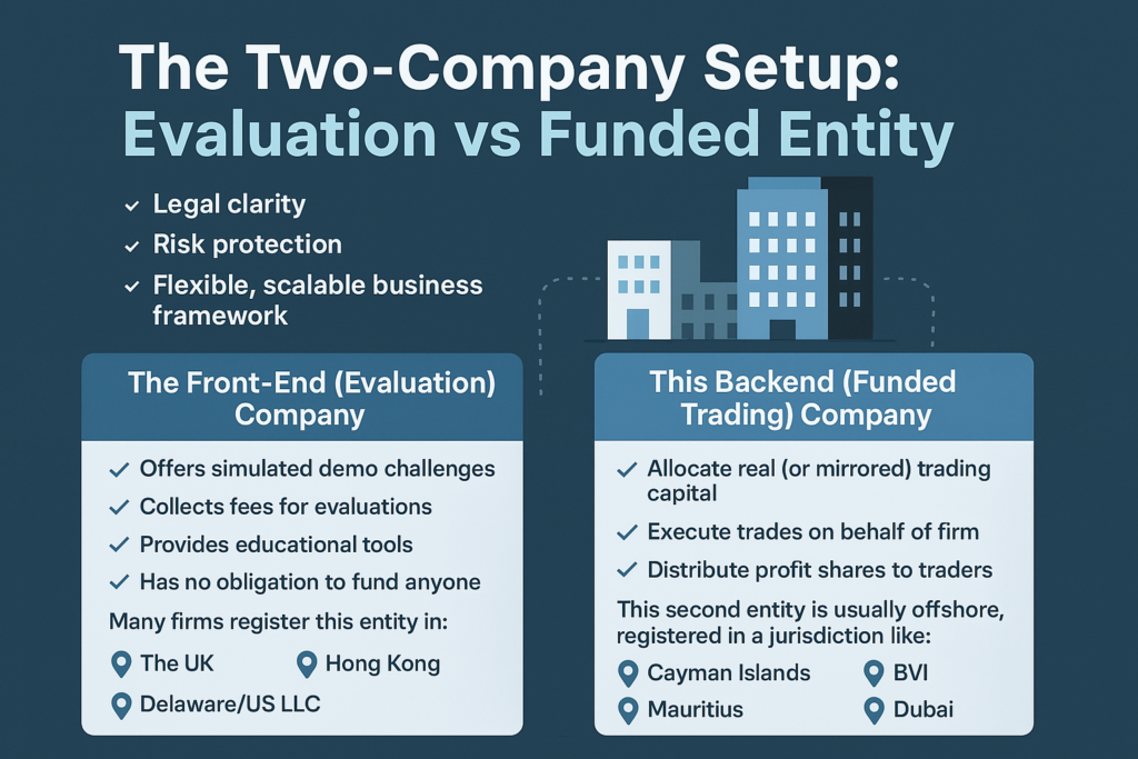 The Two-Company Setup: Evaluation vs Funded Entity
