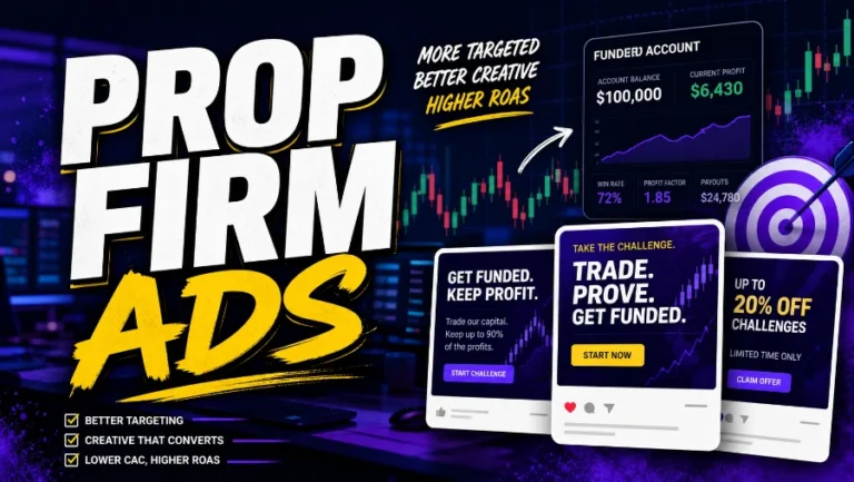 Prop firm ads creative strategy for funded trader acquisition