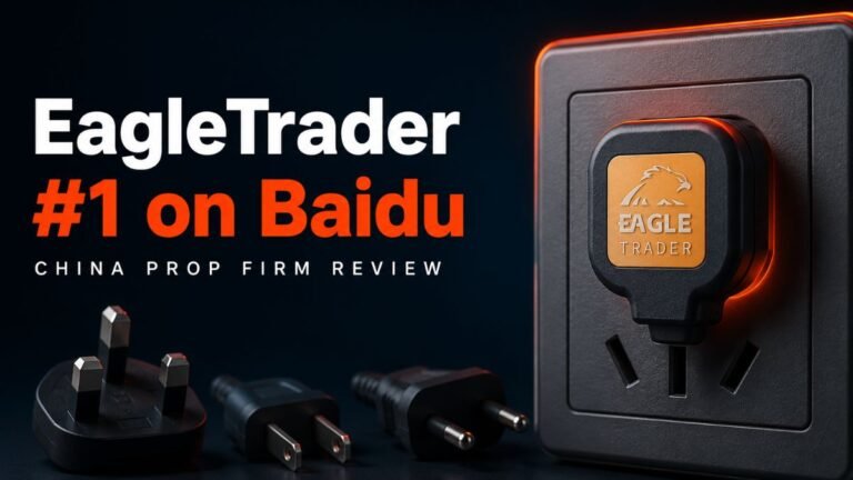 EagleTrader review showing a plug fitted to a Chinese socket while UK, US and EU plugs lie unusable beside it