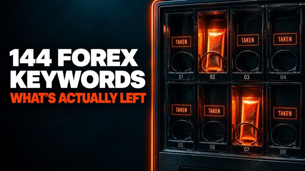 Forex keywords list showing a vending machine with most slots marked taken and two still available